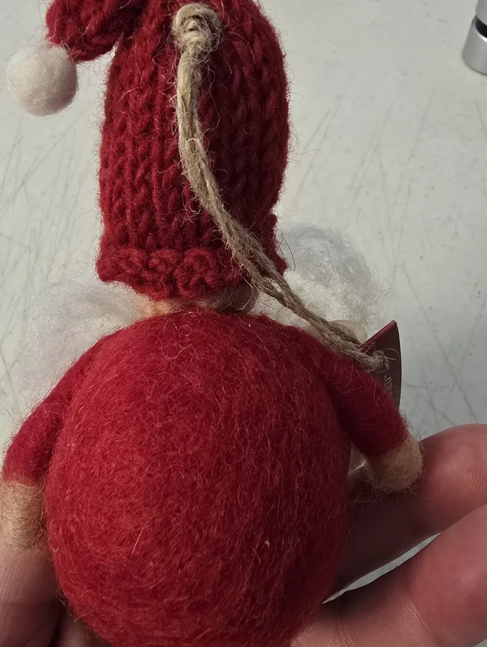 Pottery Barn Handmade Wool? Santa Clause Christmas Ornament Made in Nepal
